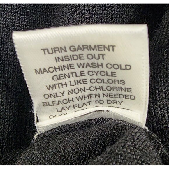 New York and Company Sweater Womens Large Black Cowl Neck Long Sleeve Y2K Top - Picture 11 of 11